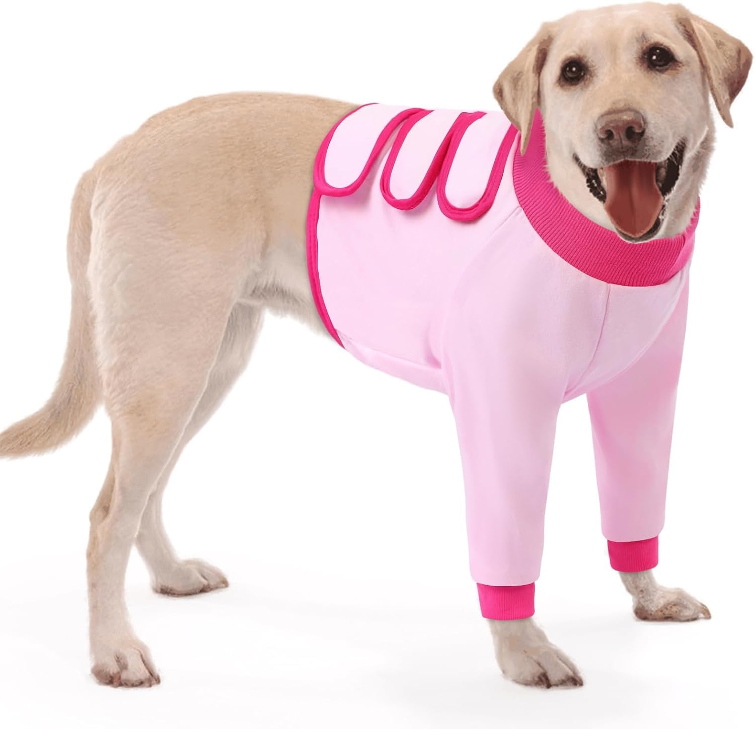 KOESON Soft Cotton Dog Recovery Suit for Front Legs After Surgery, Pink XL