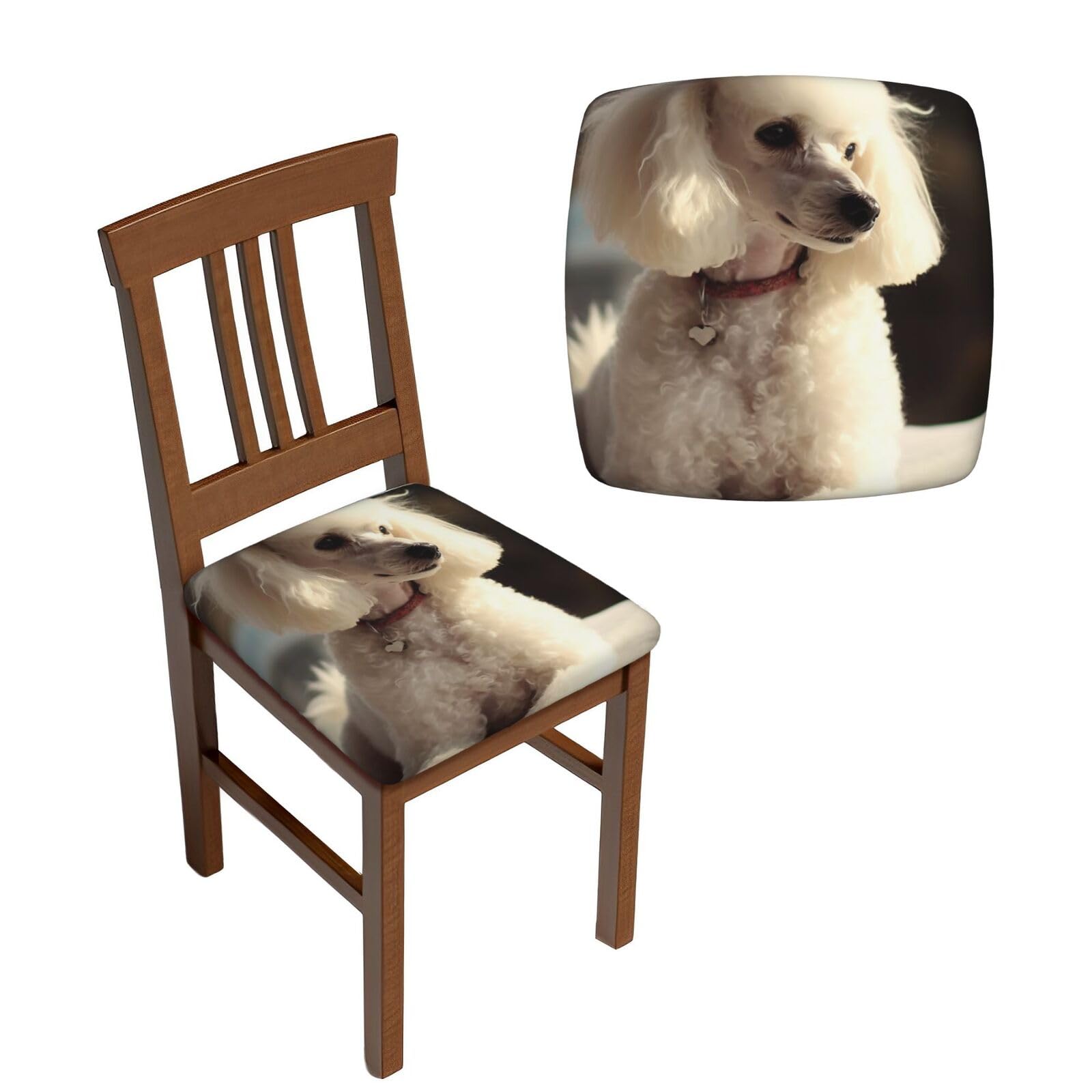 Housses de chaise caniche français extensible lot de 6