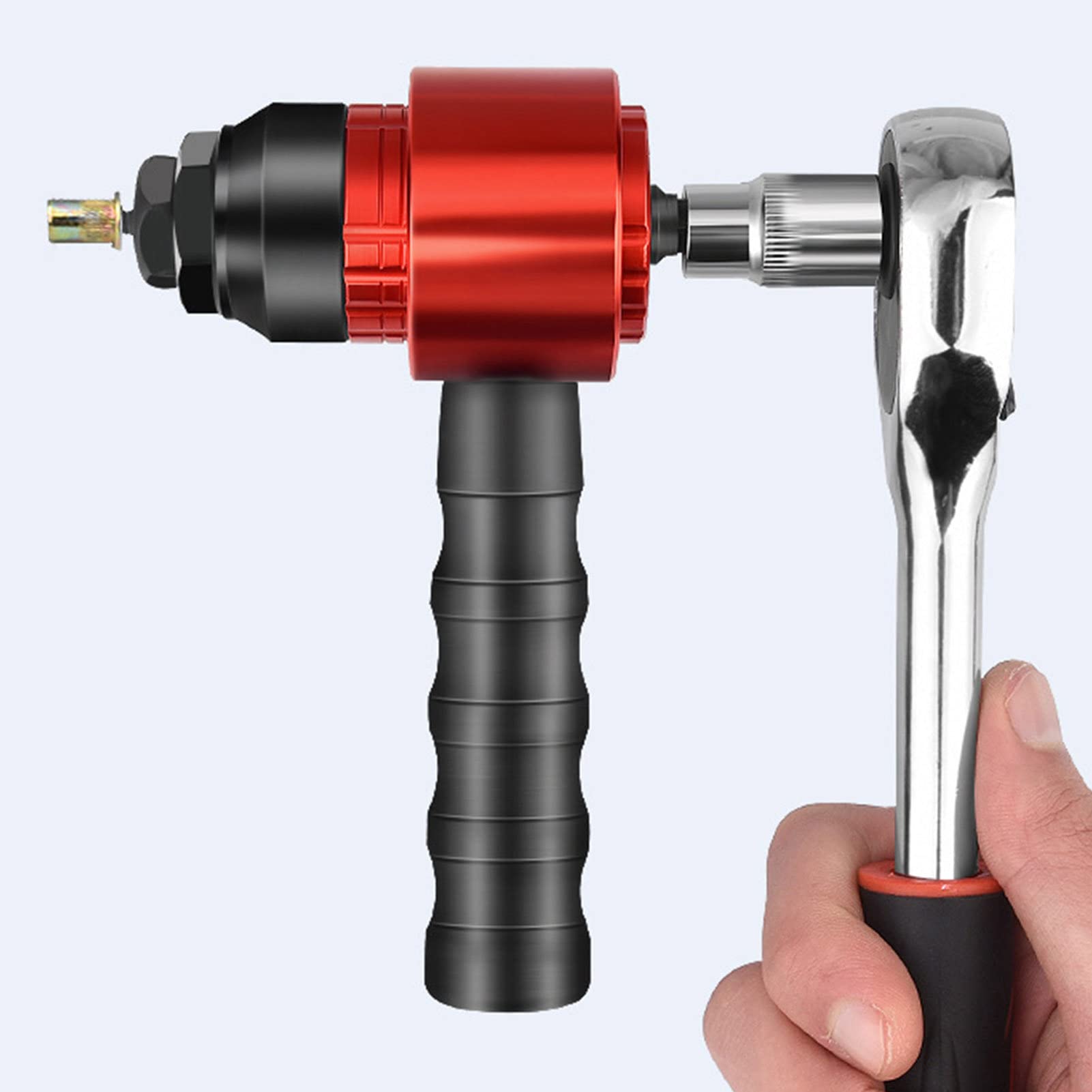 Keloc 5 Rivettatrice per Trapano a Batteria | Adattatore per Trapano | rivettatrice in Metallo | 5 Misure di per Rivetti per Trapano per Rivetti per Materiali in Metallo, Legno, Vetro