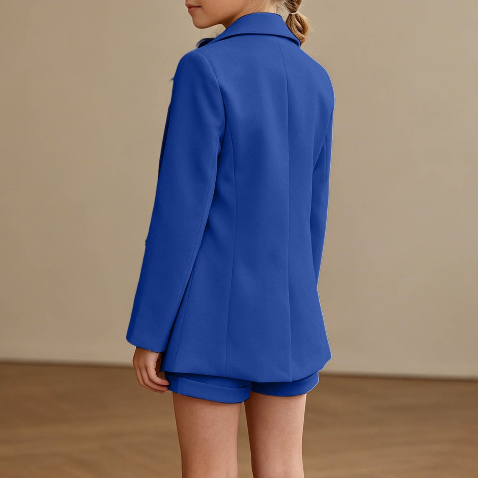 Mädchen formelles 2-teiliges Outfit Knopfleiste Langarm Oberteil elegant