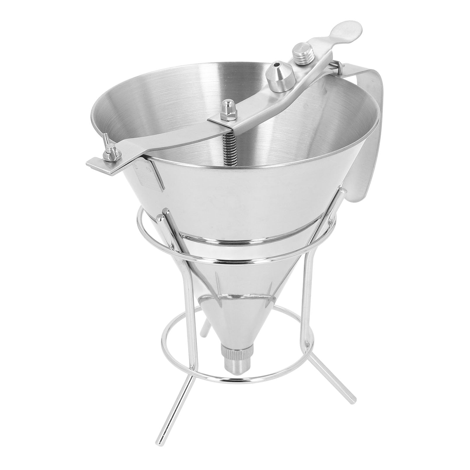 Embudo de Repostería con Soporte, Dispensador Profesional de Masa de Acero Inoxidable para Decoración de Pasteles, Cocina Casera