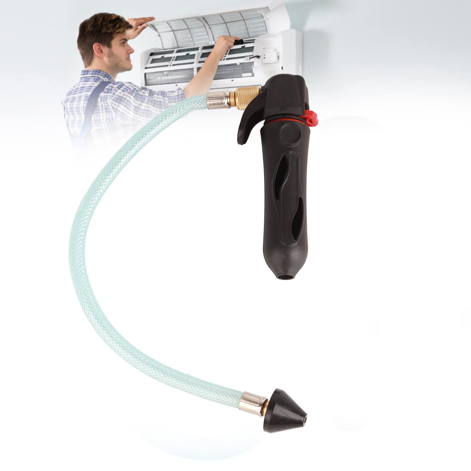 Asixxsix Pistola de Drenaje Roscada, Cartucho de CO2 Roscado Gallo Drain Gun Blaster Cleaner con Manguera de Drenaje, para Líneas de Condensado de Aire Acondicionado Doméstico
