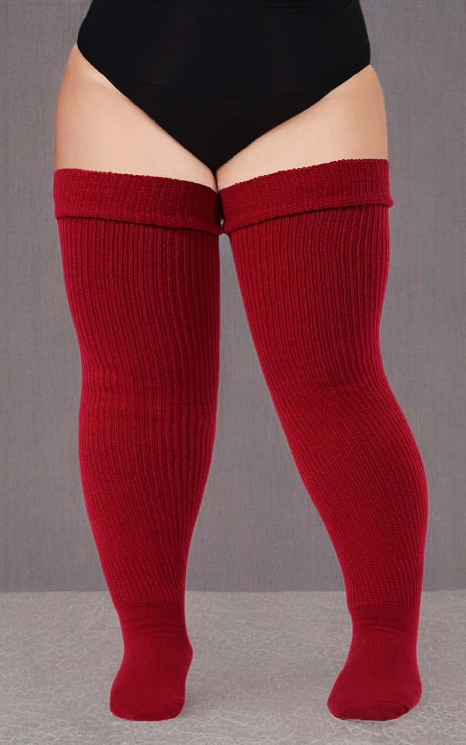 Moon Wood Plus Size Womens Thigh High Socks for Thick Thighs- Extra Long Thick Over the Knee Stockings- Leg Warmers Socks - Image 6