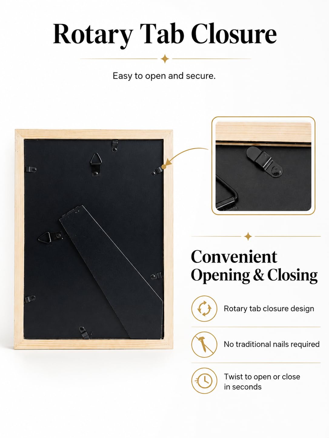 Cadre pour médaille 9x13 inch, Noir, façade en Verre | Présente une médaille dans un cadre sobre avec façade en verre, à poser ou à accrocher