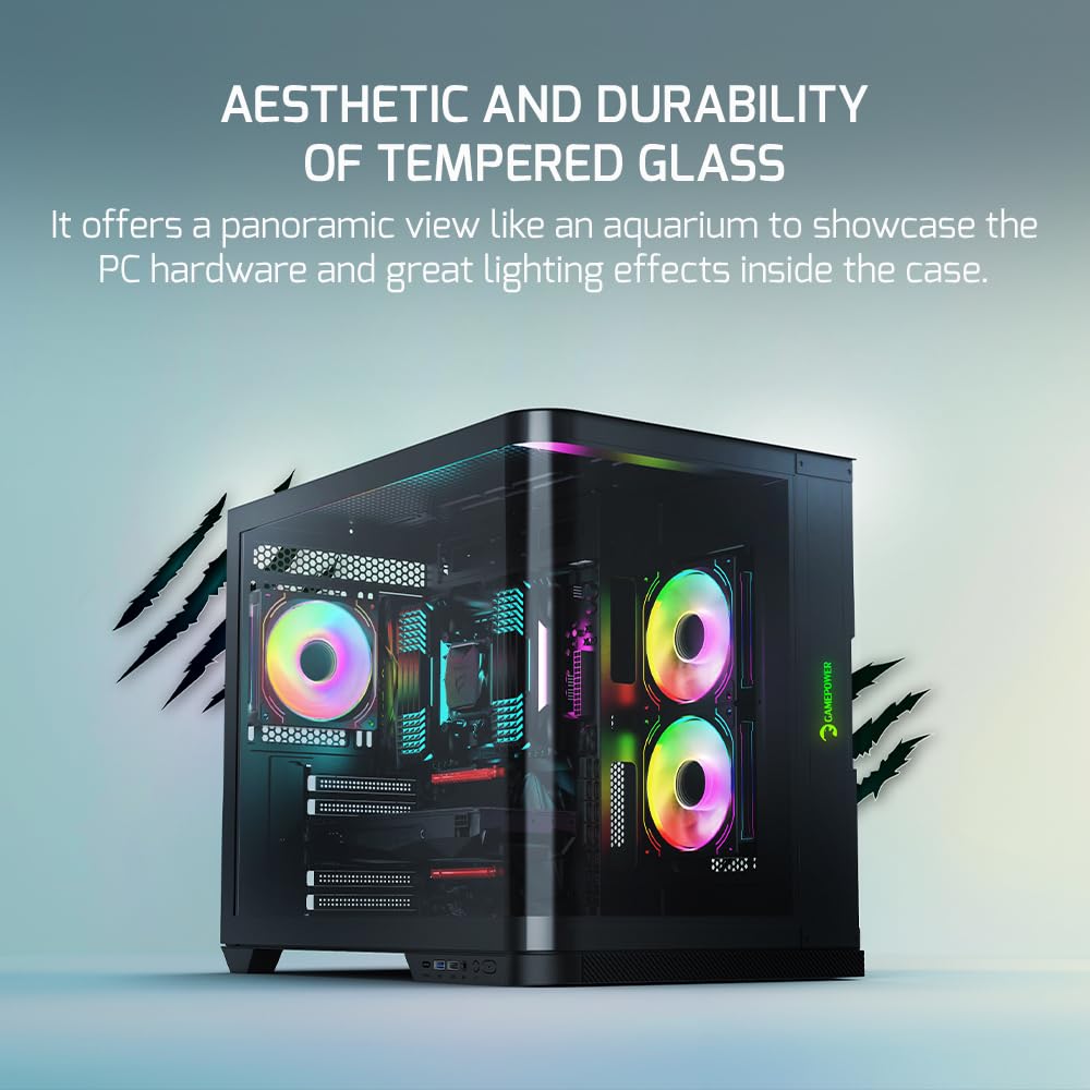 GAMEPOWER Vertex Curved Gaming Case con alimentatore di rete 80 Plus da 750