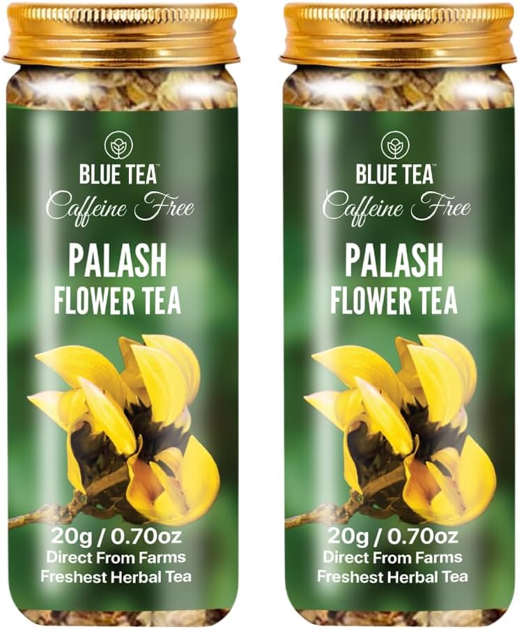BLUE TEA - PALASH FLOWER TEA - 20gm | HERBAL TEA | Flame of the Forest Tea | Rich in Antioxidant - Caffeine Free - GMO - Free | Pet Jar Packaging |