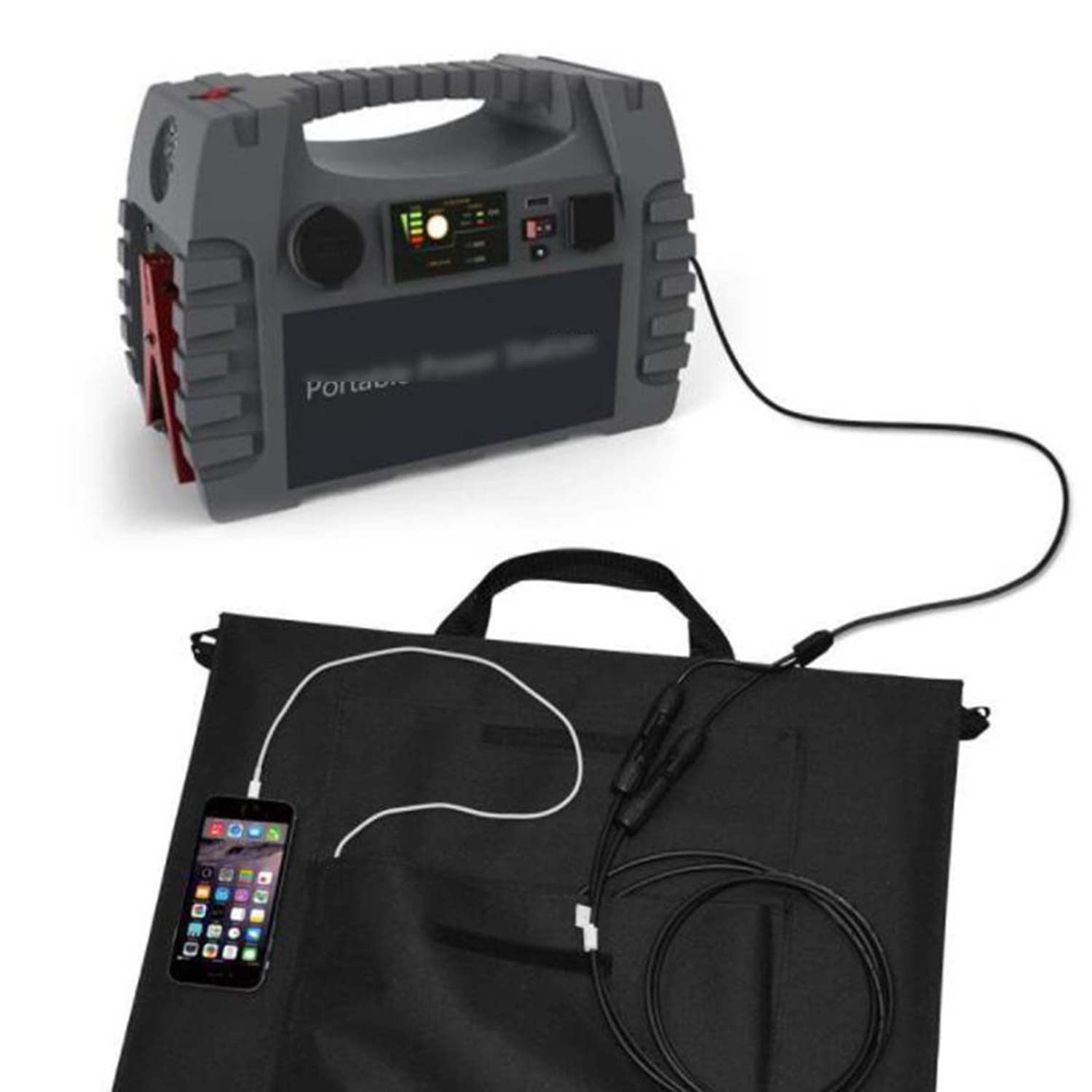 Kit Pannello Solare Portatile 200w 18v Caricatore Solare Pieghevole Monocristallino con Uscita USB Controller per Camper Barca Rimorchio Emergenza Auto Marine
