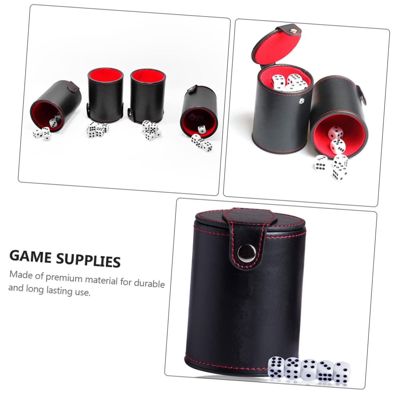 ibasenice 3 Sets Würfelbecher Polyhedral Würfel Leder Würfel Lagerung Container Für Unterhaltung