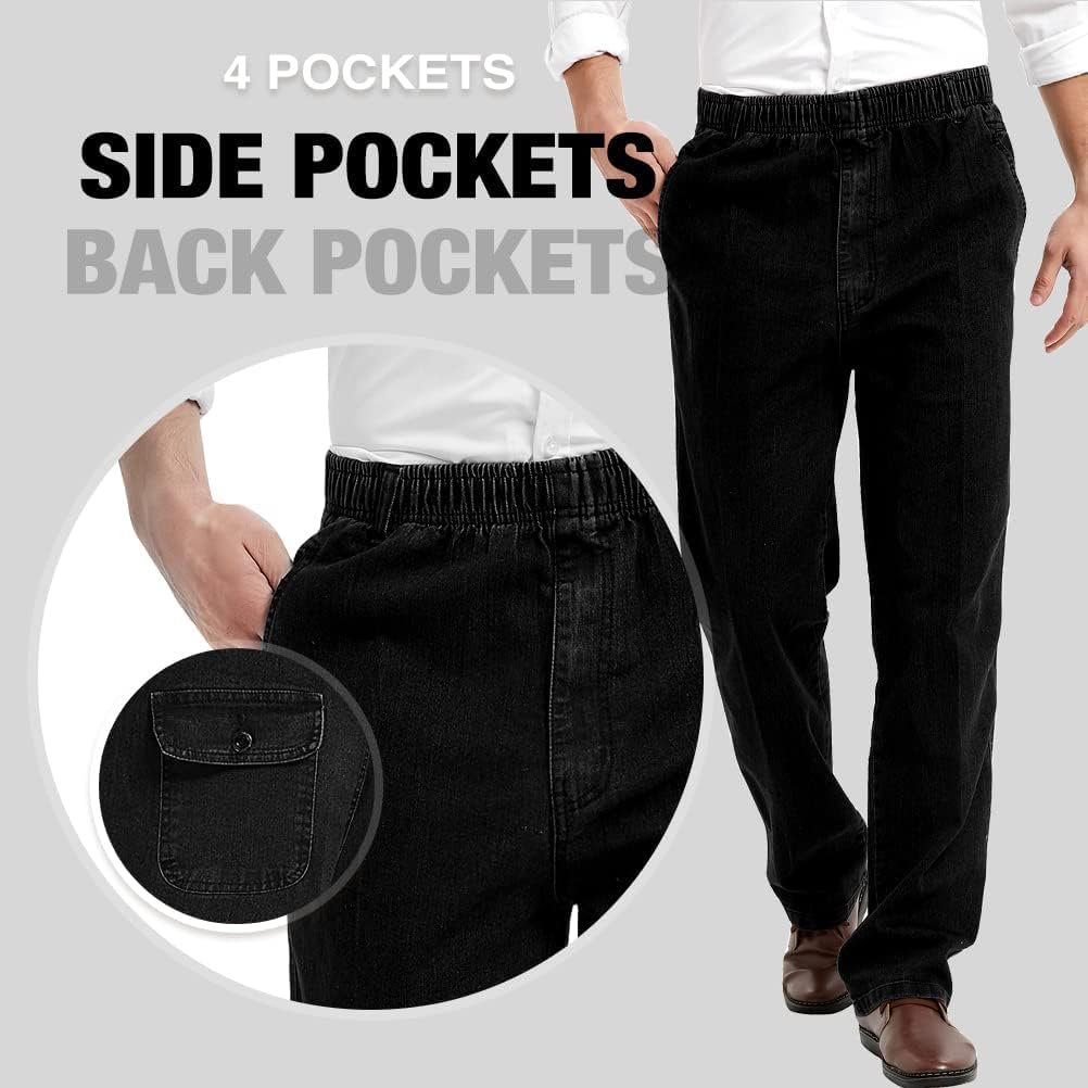 IDEALSANXUN Men’s Elastic Waist Jeans