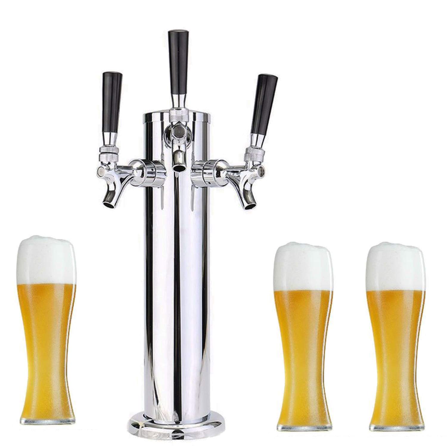 Buy MGGi Draft Kegerator Tower Dispenser Kit, Stainless Steel 3 Tap