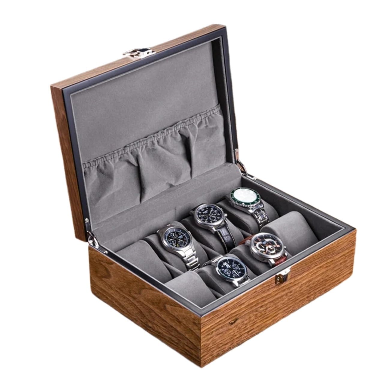 LPATEBCVU Solid Wood Watch Box Wooden Watch Box Mens Case Storage Travel Watches Organizer Display Collection Portable