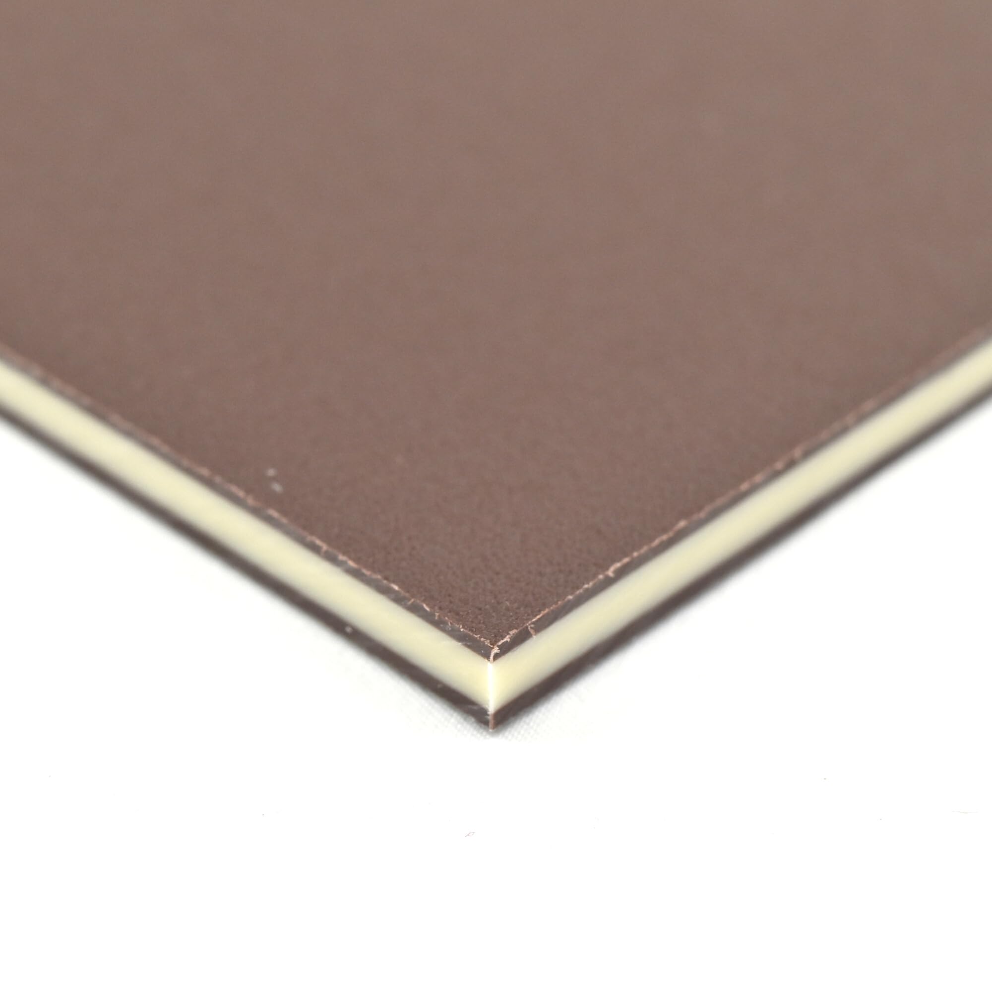 King ColorCore Plastic Sheet 3/4" x 24" x 24" Brown-Tan-Brown Color Core, HDPE Board, High Density Polyethylene Panel