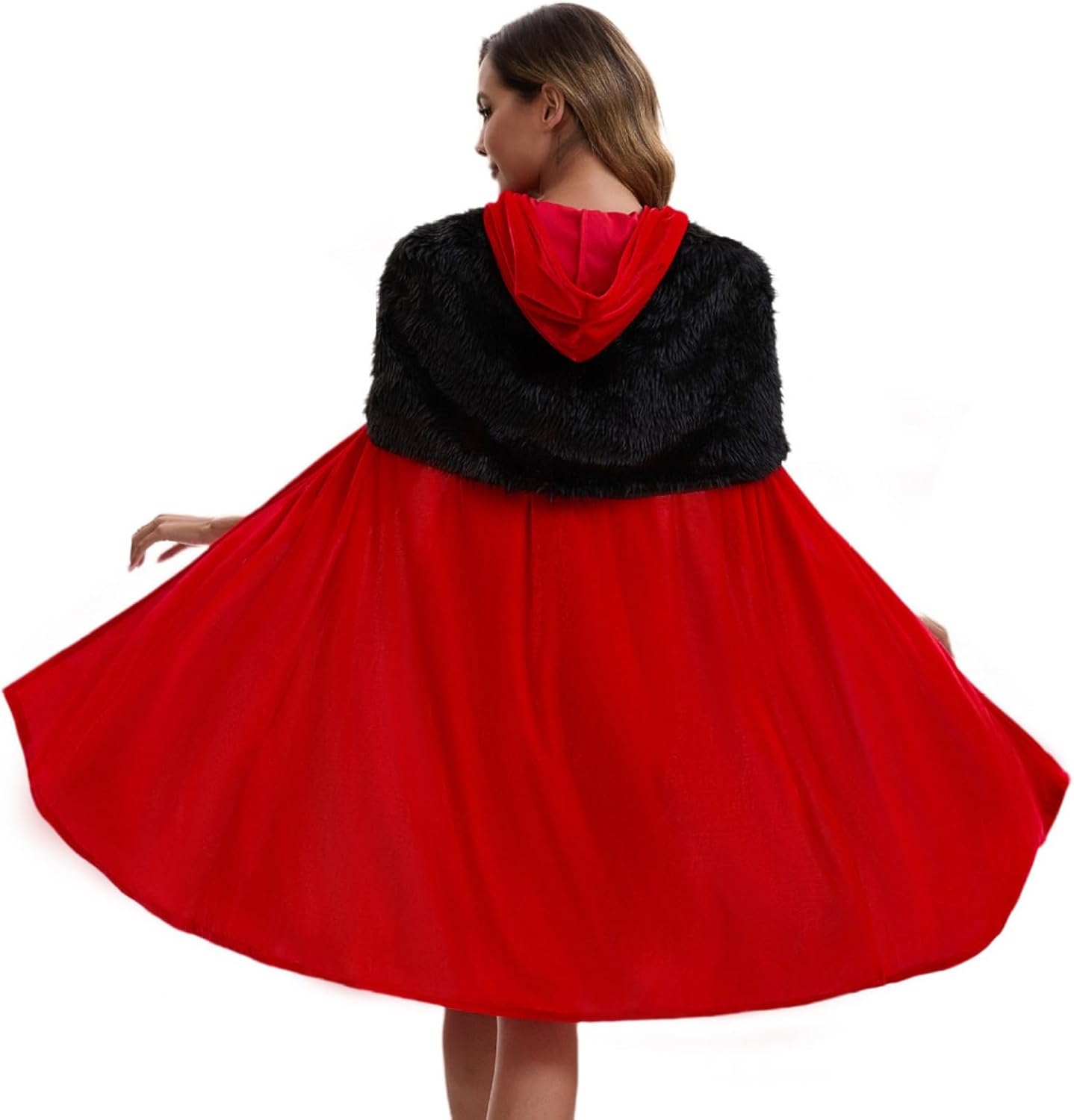 Honeystore Women's Nightgown Red 3 Pieces Teddy Babydoll Lingerie Sleepwear with Cloak