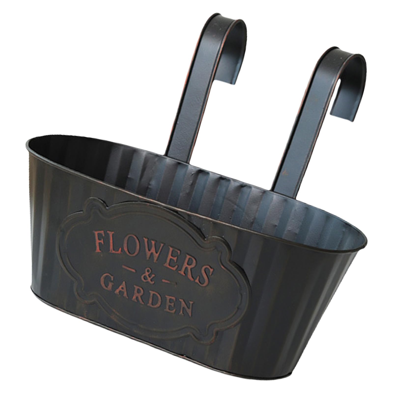 HZGFNBZ Metal Hanging Flower Pots for Railing Fence Railing Planter Balcony Countryside with Detachable Hooks for Garden Yard Space Saving Garden Pots