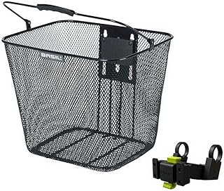 Basil Bilbao - Cesta para Bicicleta (Rueda Delantera, Incluye Sistema KF), Color Negro