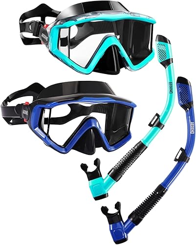 Miniatura 15 de Aegend - Equipo de esnórquel para adultos, jóvenes y niños, juego de esnórquel seco con vista panorámica, tecnología mejorada anti-fuga y anti-vaho,