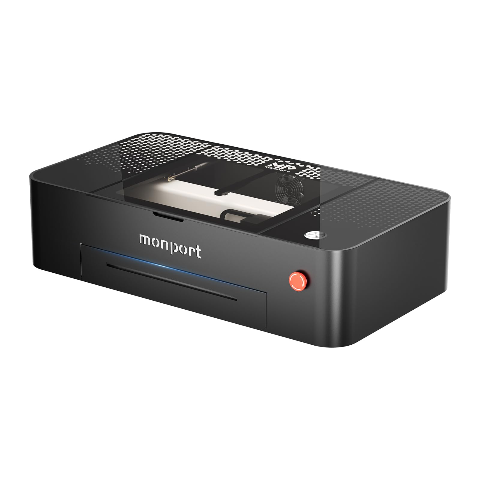 Monport Onyx 55W Desktop CO2 Laser Engraver＆Cutter,20x12 Workbed Lightburn Compatible with 5MP Camera Air Assit Cooling＆Exhaust System for Metal Wood Acrylic Leather More...