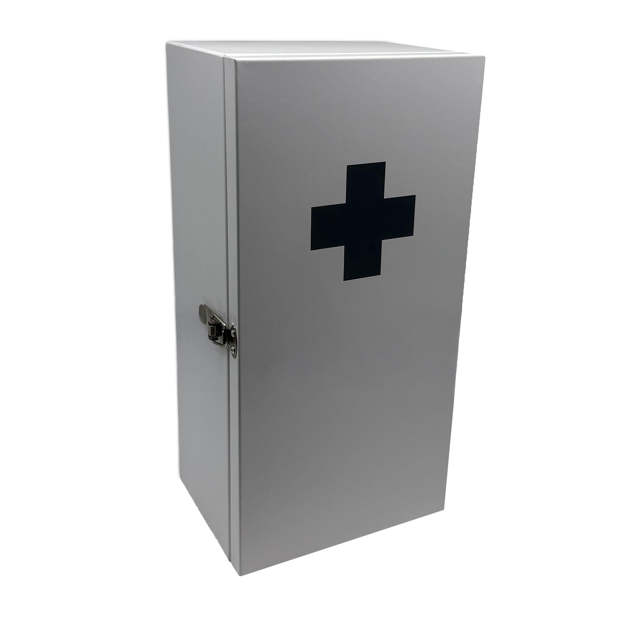 Relaxdays medicine cabinet, 3 shelves, HxWxD: 42 x 21 x 15.5 cm, for medications, wall mounted, white/grey