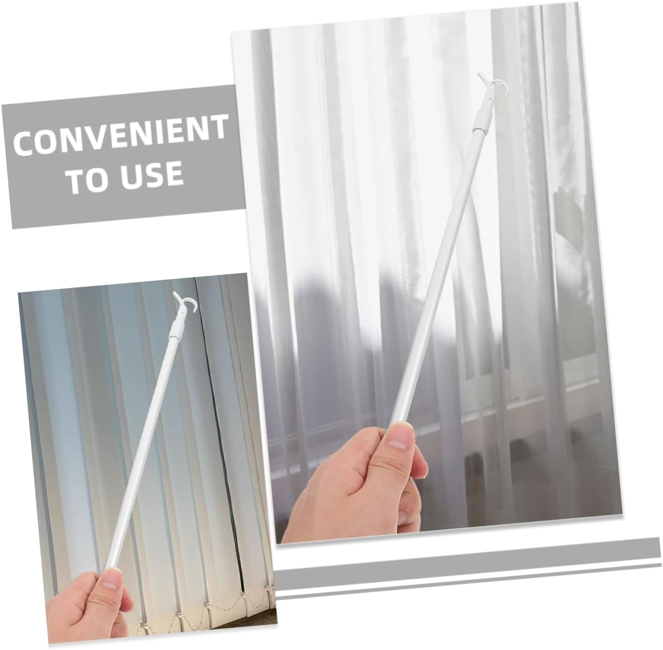 8pcs Adjustable Drapery Pull Rods for Blinds and Curtains Telescopic Blind Openers Easy to Install Versatile for Home Use Living Room Bedroom Kitchen