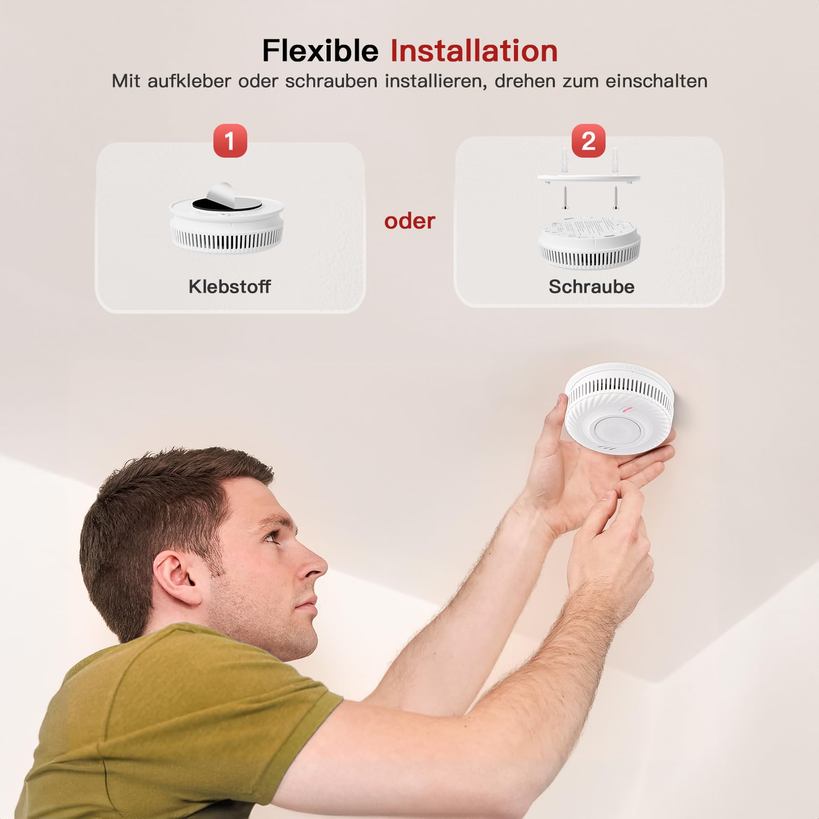 PHYSEN Smart Rauchmelder WLAN 10 Jahre Batterie, Rauchwarnmelder mit Fotoelektrischem Sensor, Brandmelder Entspricht den TÜV Rheinland & EN14604 Zertifiziert, Kompatibel mit Tuya/Smart Life APP, 6St