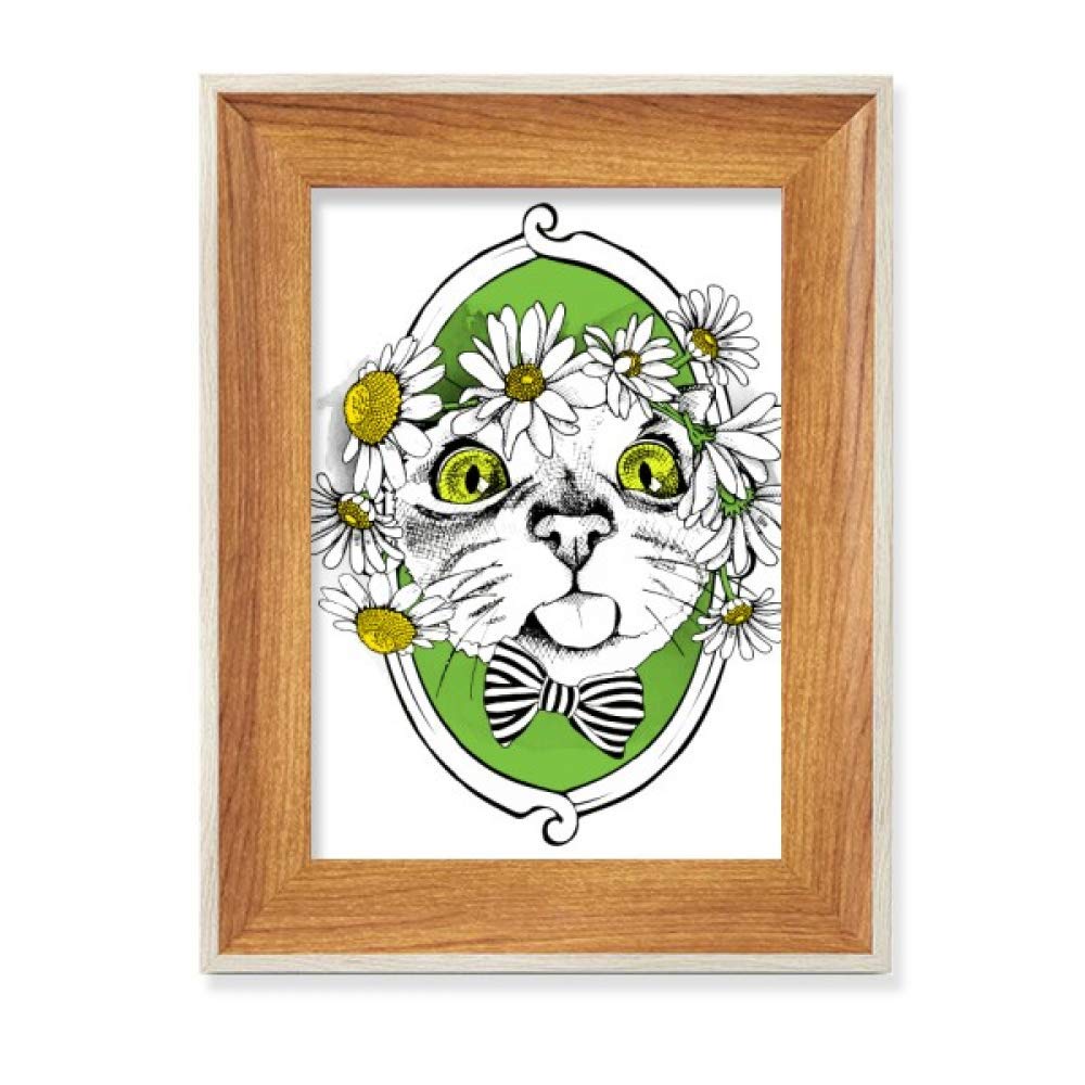 Cadre de photo chat en bois pour bureau et décoration de table style fleurs de salon