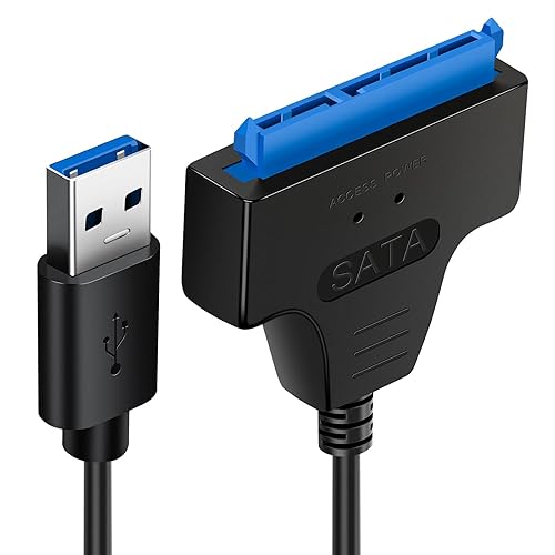 Miniatura 8 de Cable adaptador USB 3.0 a SATA para unidades SSD HDD de 2.5", transferencia de datos súper rápida, convertidor de cable SATA, convertidor externo