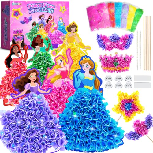 Poke Art Bastelset Kinder, Prinzessin Basteln Spielzeug für mädchen 4-8 – Ansicht 1