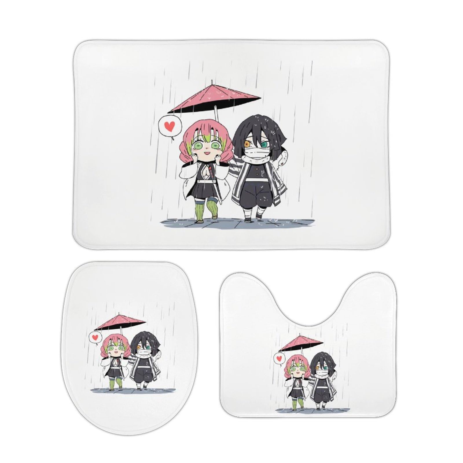 Amazon｜鬼滅の刃 甘露寺 蜜璃 伊黒 小芭内 トイレマット 3点