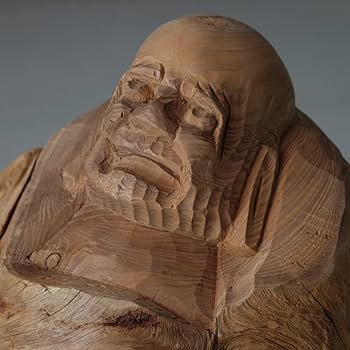 Amazon.co.jp: 01802 木彫 達磨大使/彫刻 だるま 流木 オブジェ