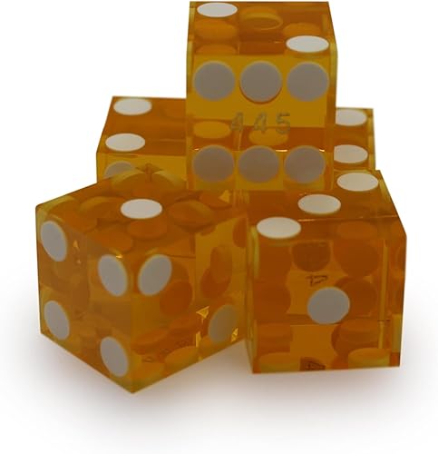 Miniatura 5 de Dados profesionales de casino de 0.748 in  Juego de 5 dados rojo arena  borde de afeitar, juego serializado a juego  Auténtica experiencia de dados