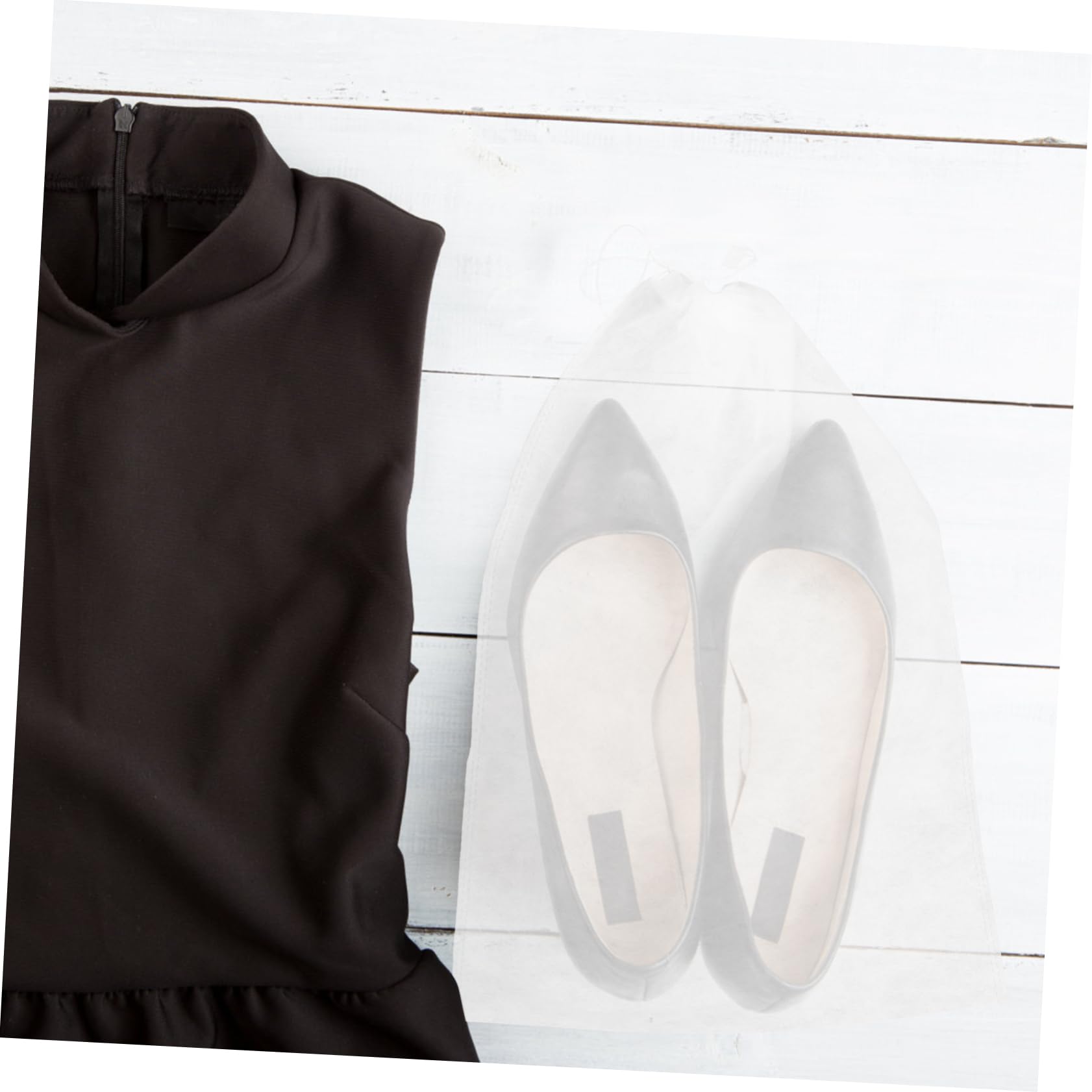 Beavorty Sacchetti Facile Identificazione Contenuto 50 Pezzi per Scarpe da Viaggio Non Tessuto Bianco, Borsa Porta Scarpe Anti Polvere Grande 32x48 Cm per Casa e Viaggio