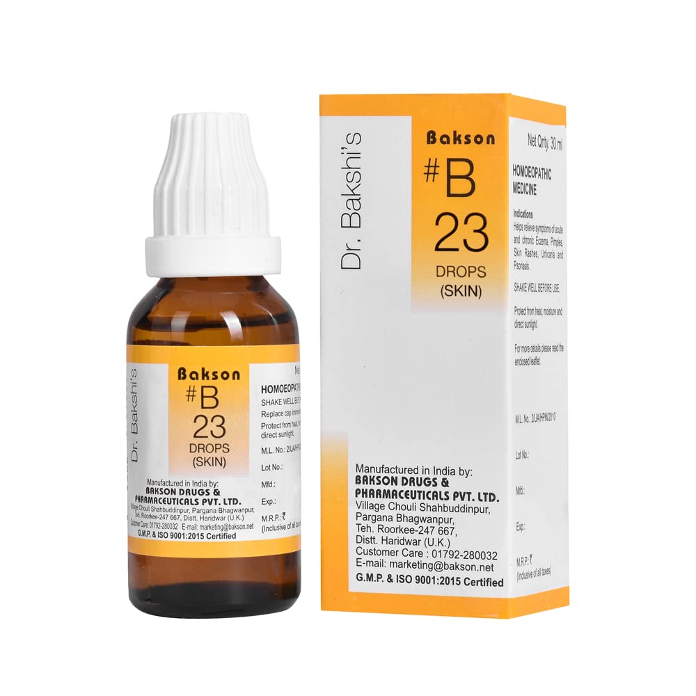 Dr. Bakshis BAKSONS HOMOEOPATHY # B 23 Skin Drops (30 ml) (B0BWJ2BZWJ) Amazon Price History, Amazon Price Tracker