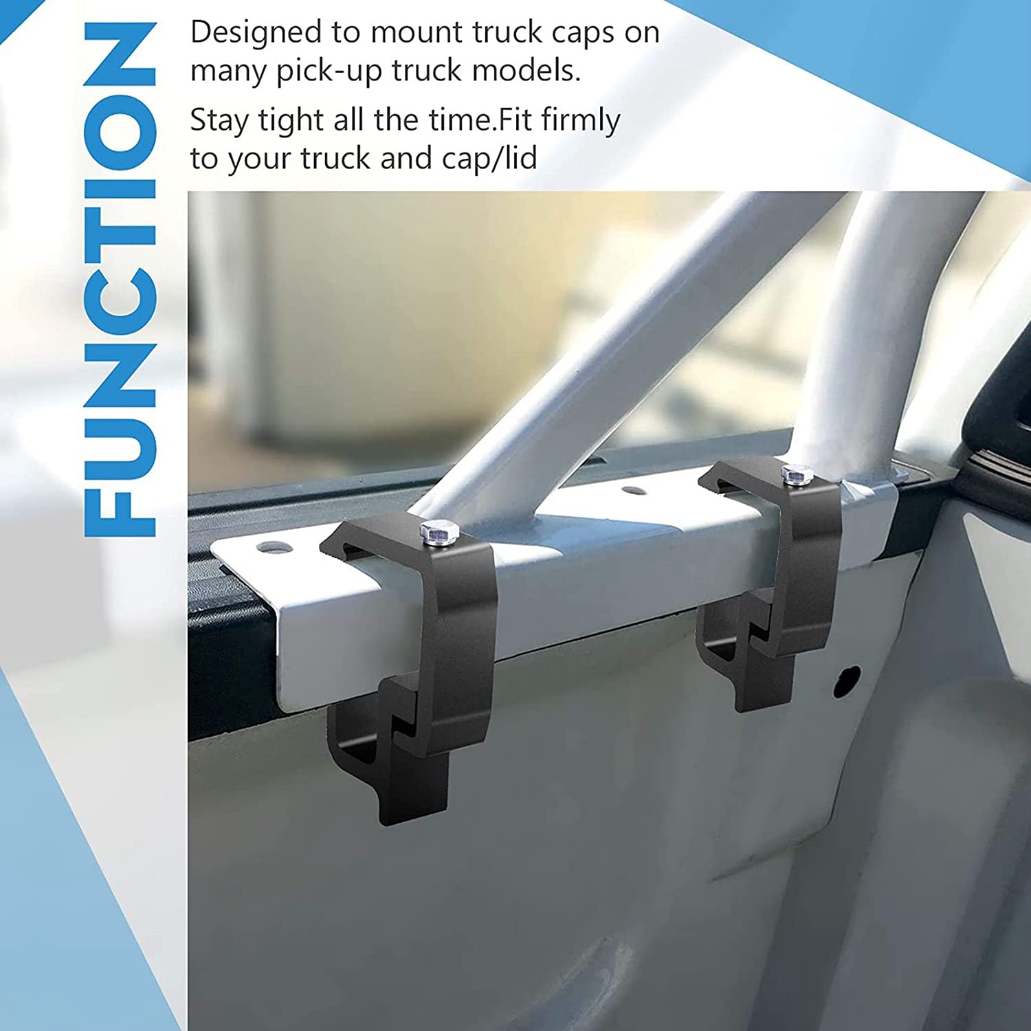 Lot 4 Pinces De Montage Capuchon Camion – Argent – Supports Solides Pour Auvent & Housse De Lit Pick-up