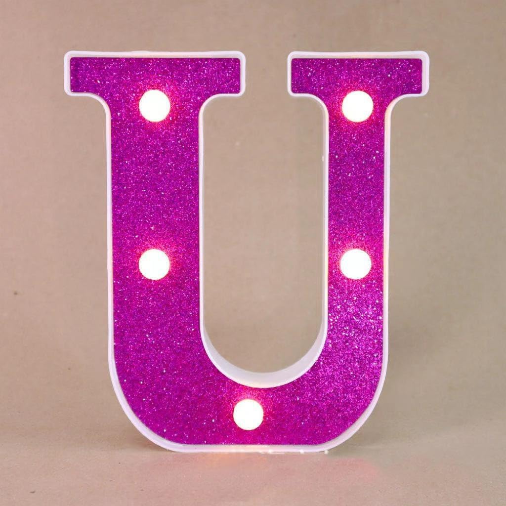LED Marquee Letter Lights, Light Up Letters Glitter Alphabet Letter Sign Battery Powered for Night Light Birthday Party Wedding Girls Gifts Home Bar Christmas Decoration