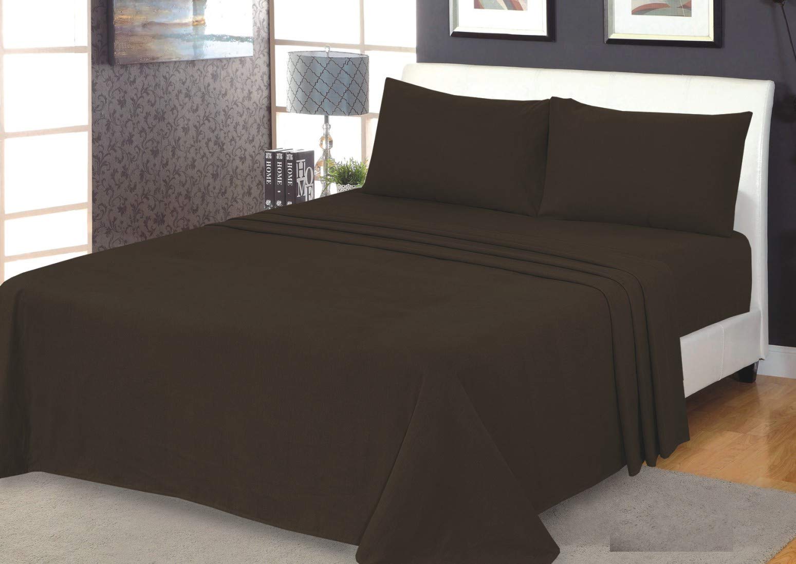 100% Soft Brushed Cotton Flannelette Fitted Sheet Extra Deep available in 7 Colours (Single, Blue) โ image 1
