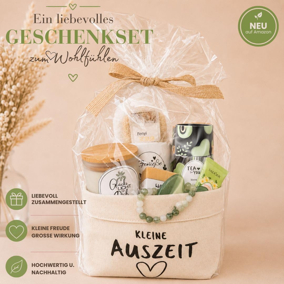 Wellness Geschenkset für Frauen Kleine Auszeit Geschenkkorb Entspannung Geschenk