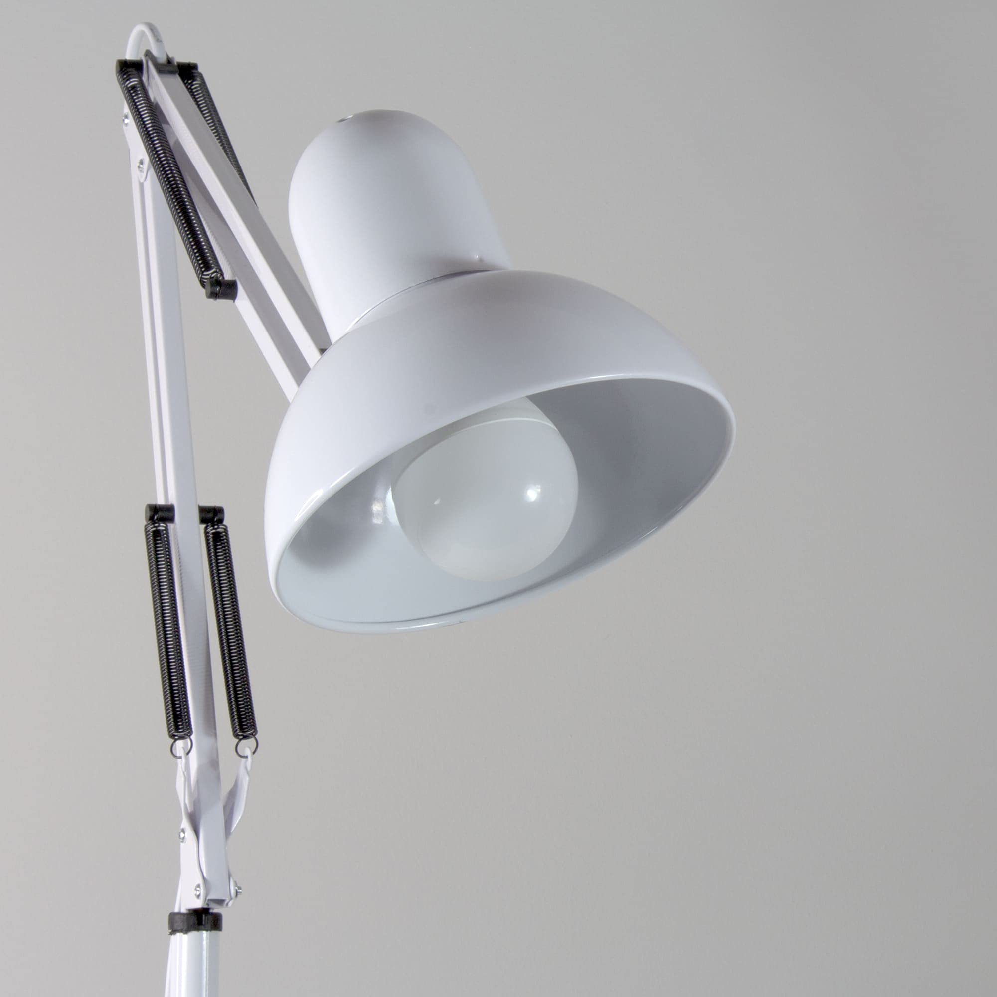 Wonderlamp - Lampada da terra articolata Avati, Lampada da terra bianca, Altezza regolabile, Corpo e testa articolabile, Lampadina 1xE27