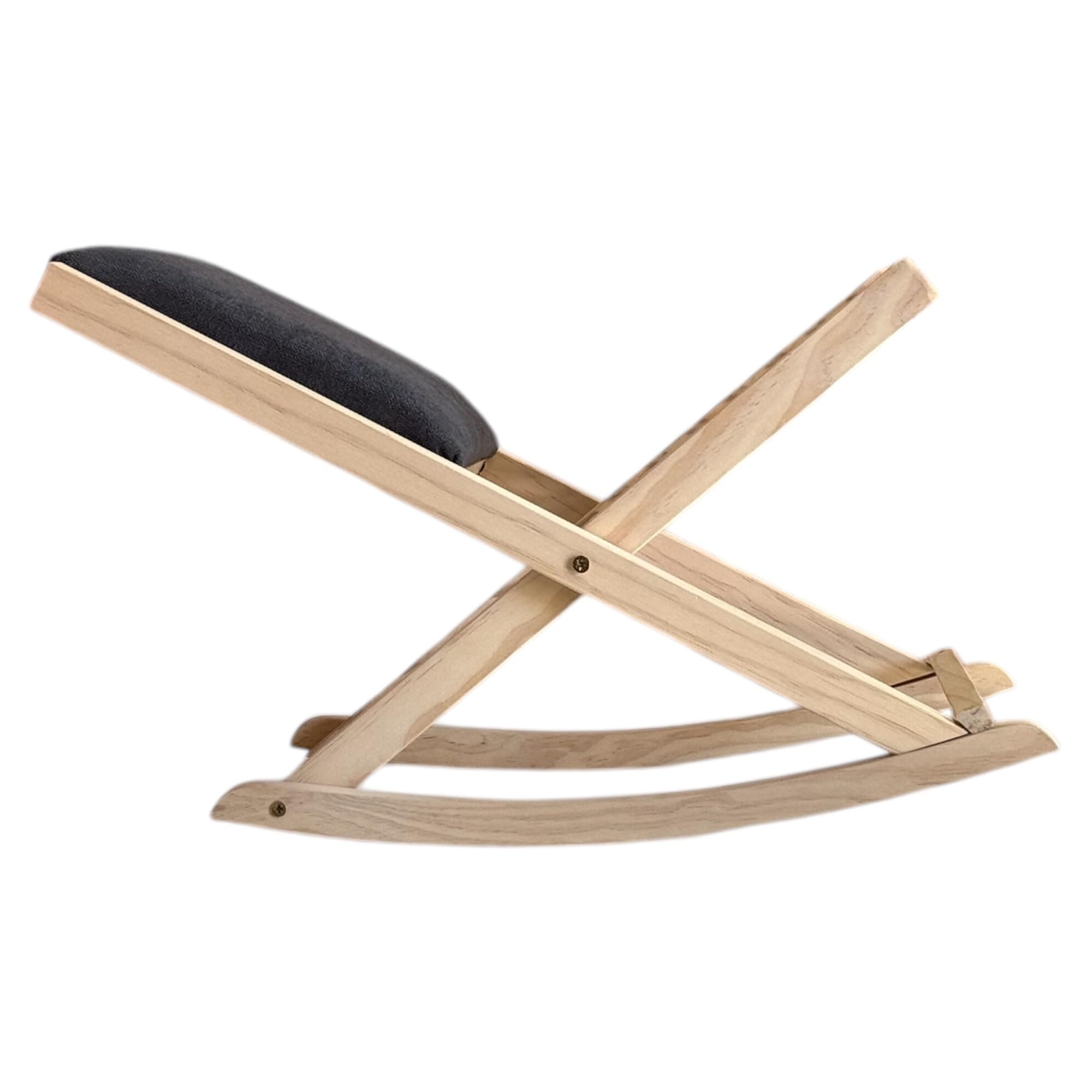 Sueña y Desacansa Reposapies Plegable Balancín de Madera de Pino y Fabricación Artesanal (Gris)