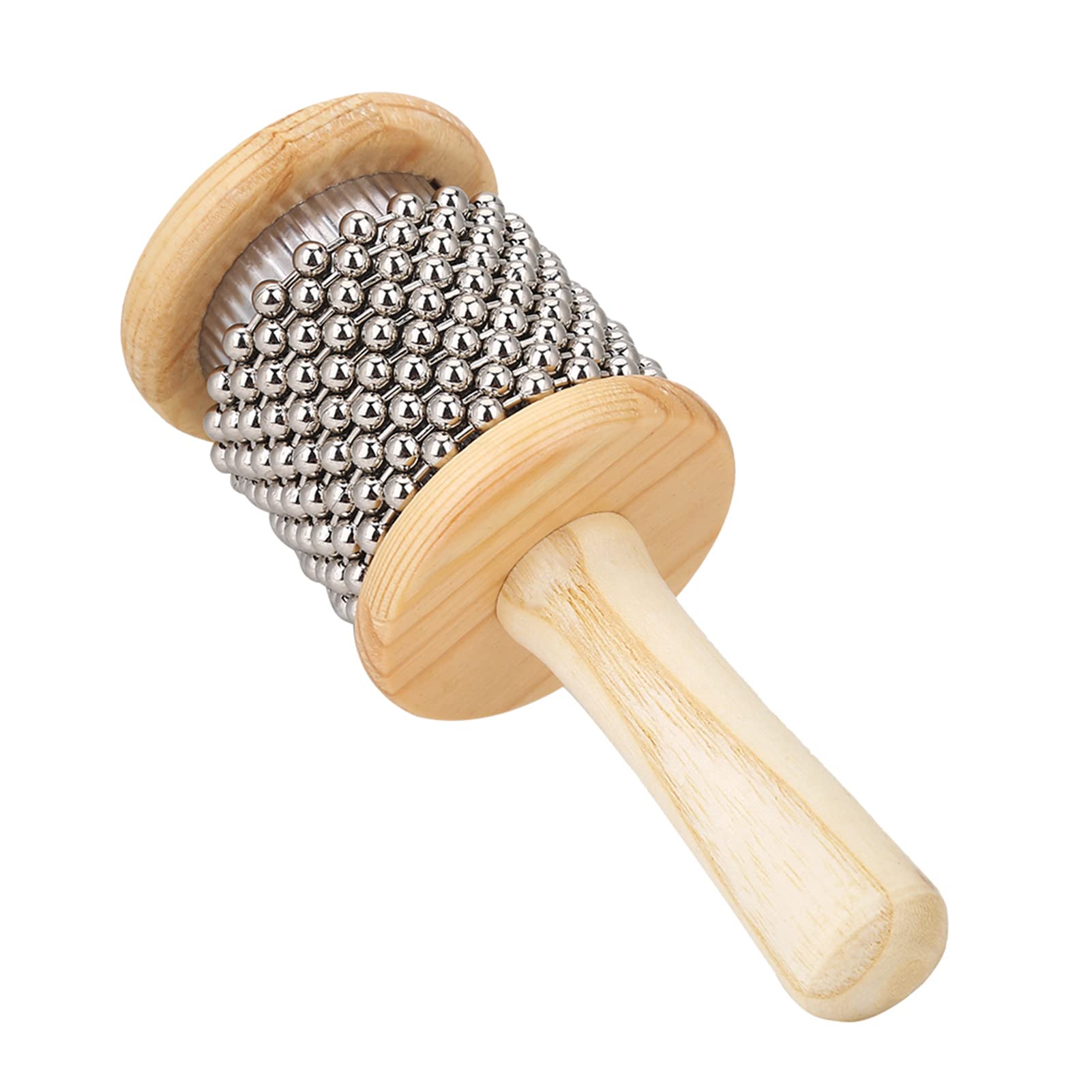 Cabasa de Madera Mini Cabasa Instrumento de Música Coctelera de Mano Instrumento de Percusión con Cuentas de Metal