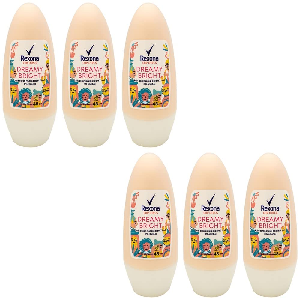Rexona Women's Antiperspirant Deodorant Roll-on Dreamy Bright 1.4 fl oz (40 ml) x 6 Packs