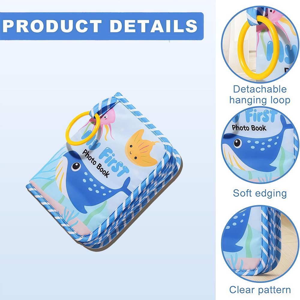 My First Baby Memory Book,QIANSSE Holds 17 4x6 Photos Soft Cloth Keepsake Album for Baby Shower Kids Gift for Newborn Toddlers Boy or Girl - Image 3