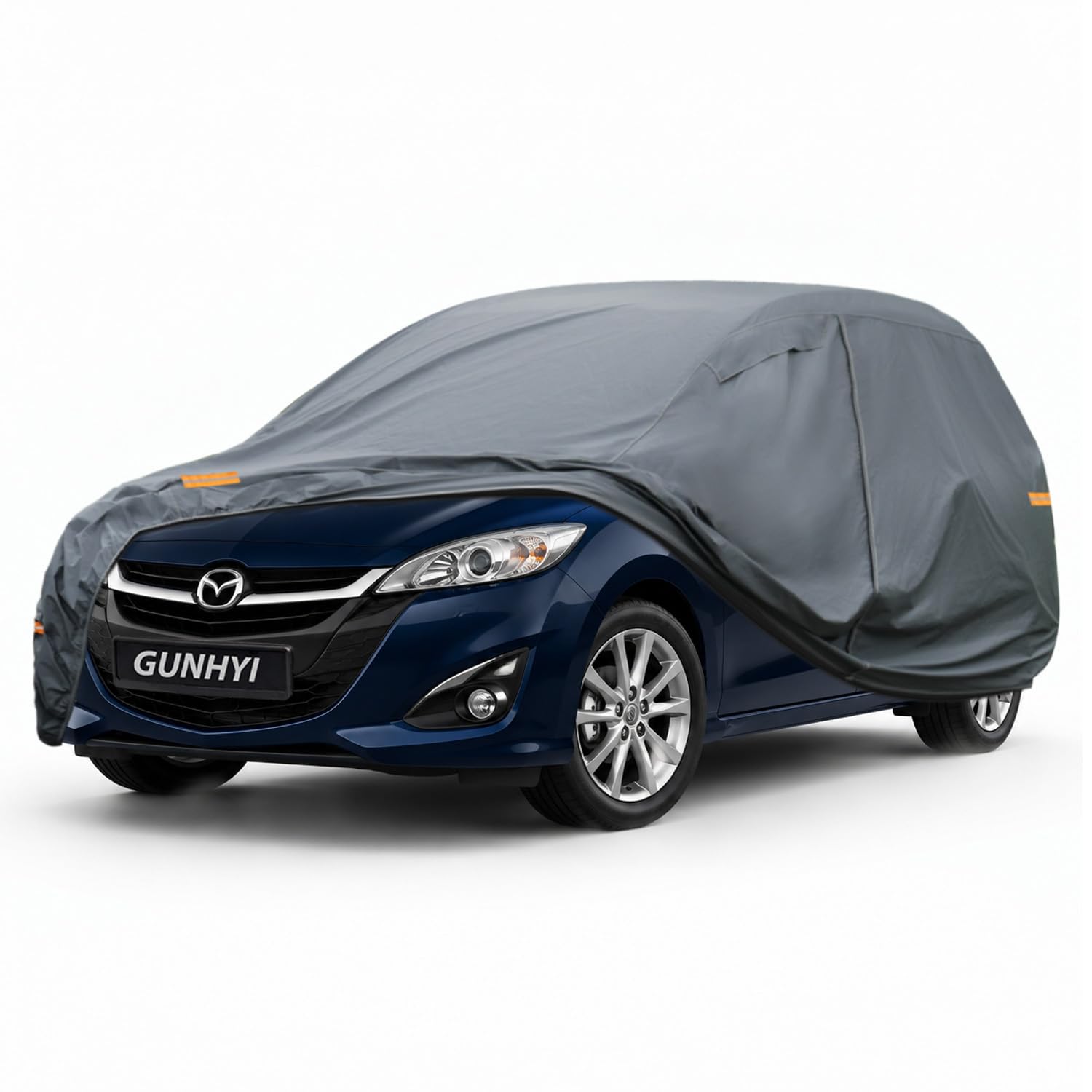GUNHYI Premium Car Cover Custom Fit Mazda 5, 16 Layers Heavy Duty Car Cover Waterproof All Weather with Zipper Door for Sun Rain Snow Dust Uv Protection
