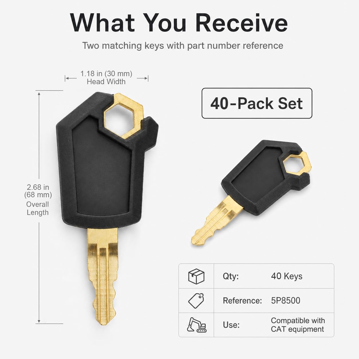 Amazon.com: QWORK 5P8500 Keys, 40 Pack Ignition Keys Compatible