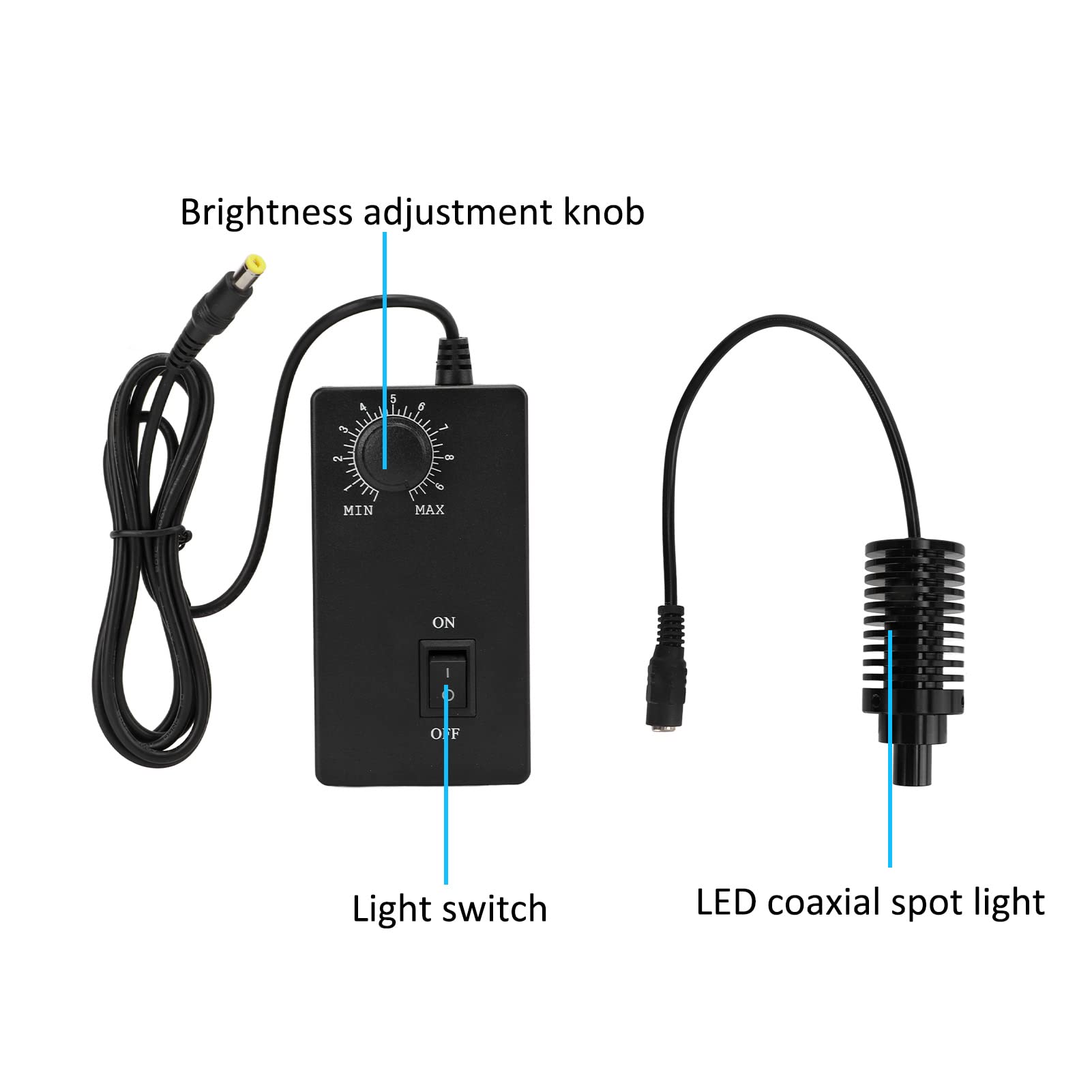 Gonetre Foco LED Coaxial para Microscopio, Brillo Ajustable 0-100% 240LUX (Estándar Europeo Φ11mm)
