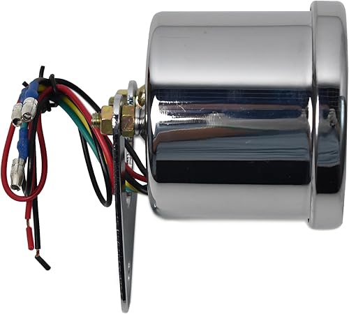 Miniatura 8 de DKMOTORK 0042 universal motocicleta tacómetro 2.362in 12V con luz trasera LED aluminio mini negro