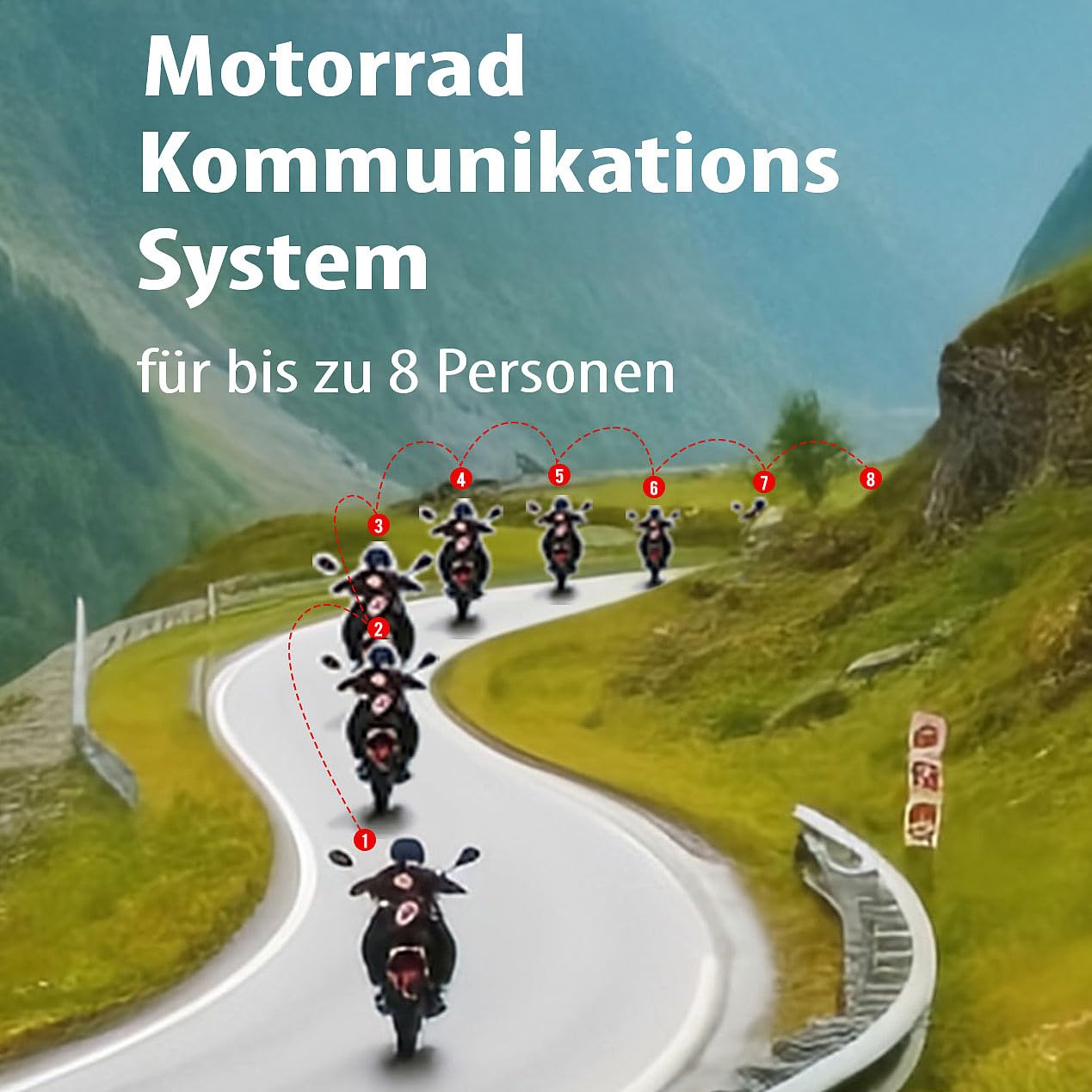 NavGear 2er-Set Motorrad-Kommunikations-Systeme für bis zu 8 Personen