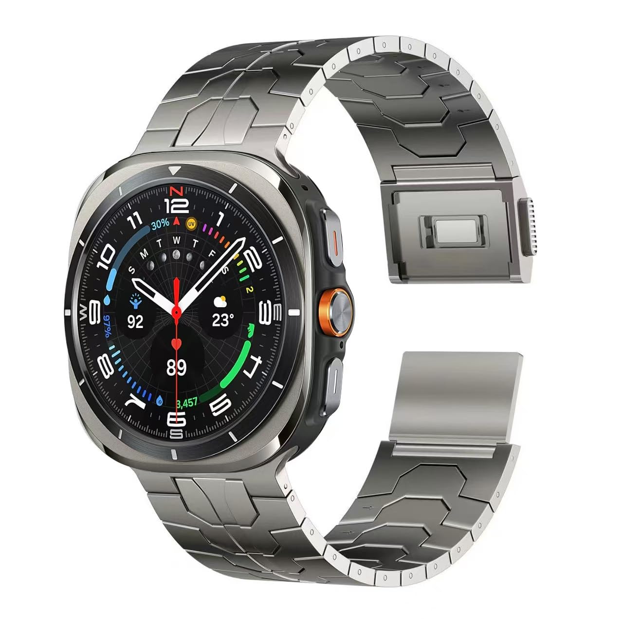 Bracelet magnétique en titane pour Samsung Galaxy Watch 7 Ultra 47 mm, bracelet de montre sans Gap, avec sangle à boucle intégrée