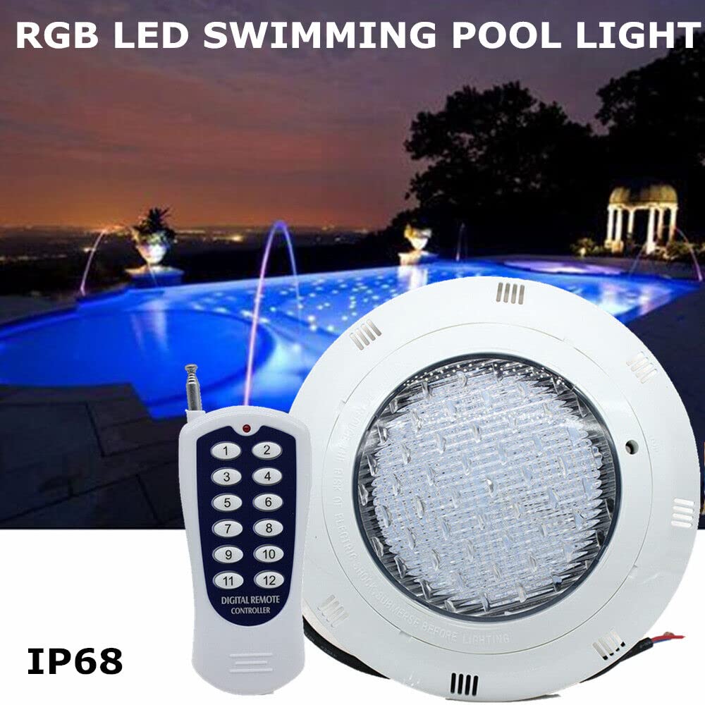 LED RGB Unterwasser Scheinwerfer Poollicht Poollampe Schwimmbad Einbau Pool Licht Beleuchtung Poolbeleuchtung Teichbeleuchtung Funkfernbedienung Dekorationsleuchte für Aquarium Pool (36W)