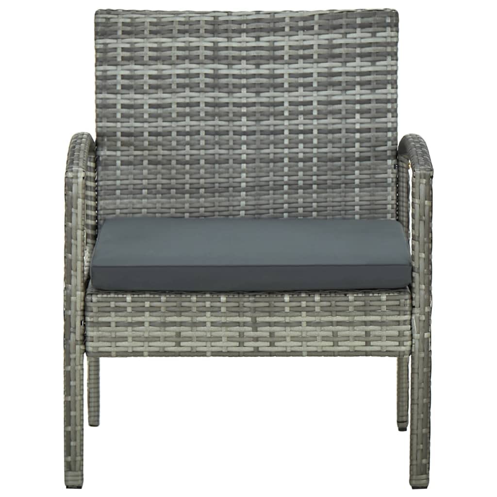 vidaXL Chaise de Jardin avec Coussin Résine tressée Gris