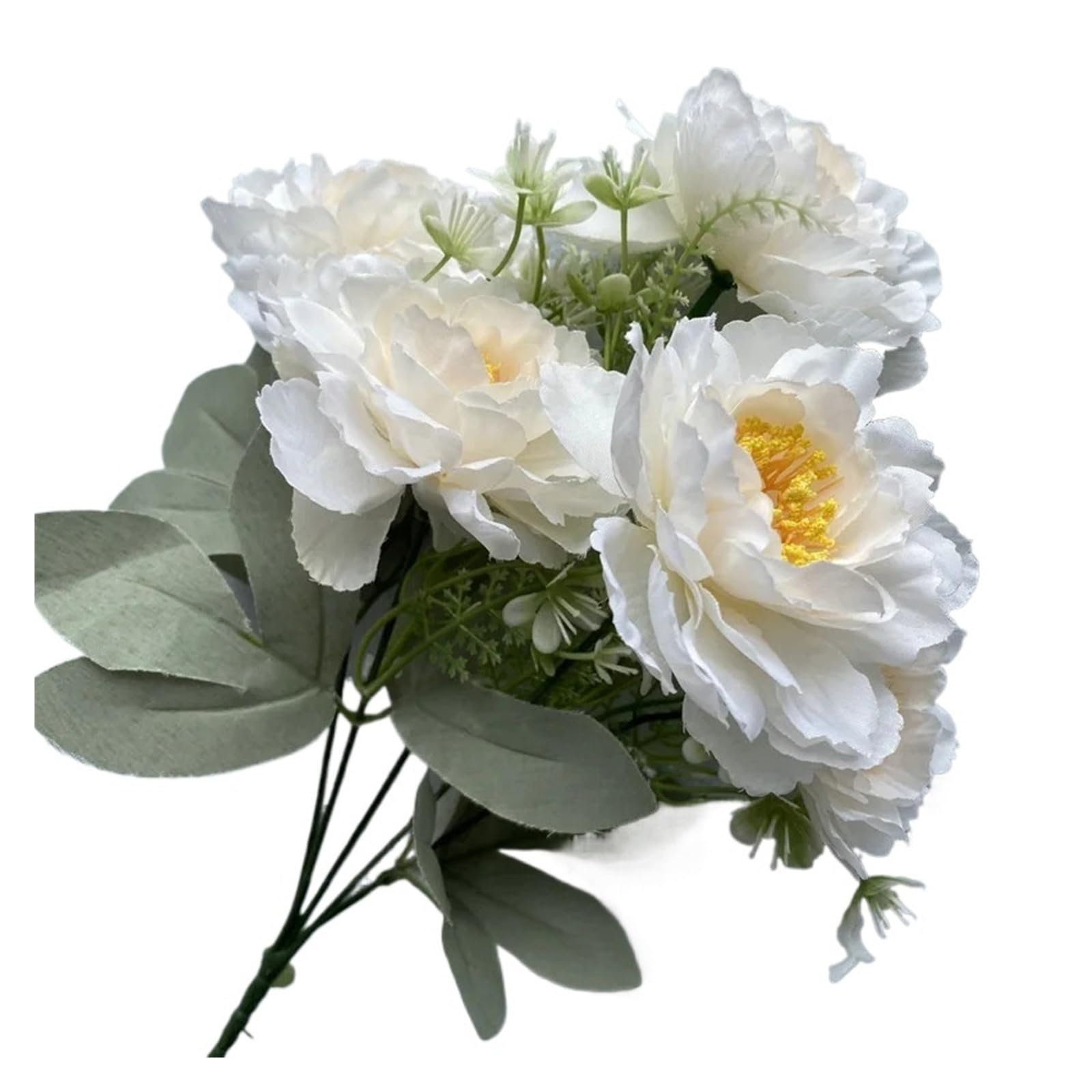 HamPaesk 1pc 35cm Artificial Flowers Silk Bouquet DIY Wedding Home Garden Decoration Fake Flower Arrangement Spring Decor(White)